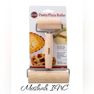 Norpro 2-in-1 Wood Pastry/Pizza Roller, 4 ¼ and 2 ⅜ Inch Rollers
